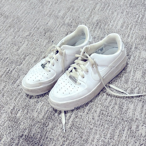 Nike Shoes - Lightly used Nike platform airforce one. Size 8.5 women’s. White.